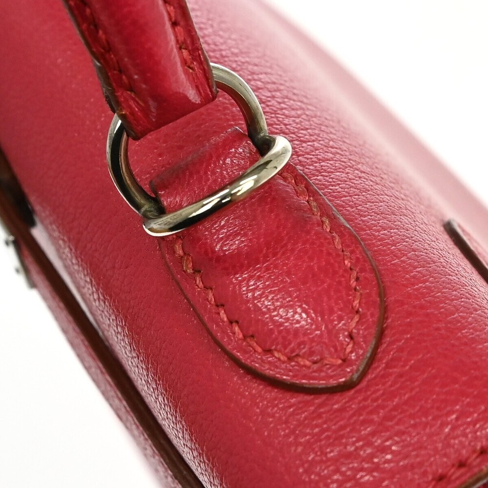 Hermes Kelly Red Chevre de Coromandel with Palladium Hardware 25 - Picture 8 of 14
